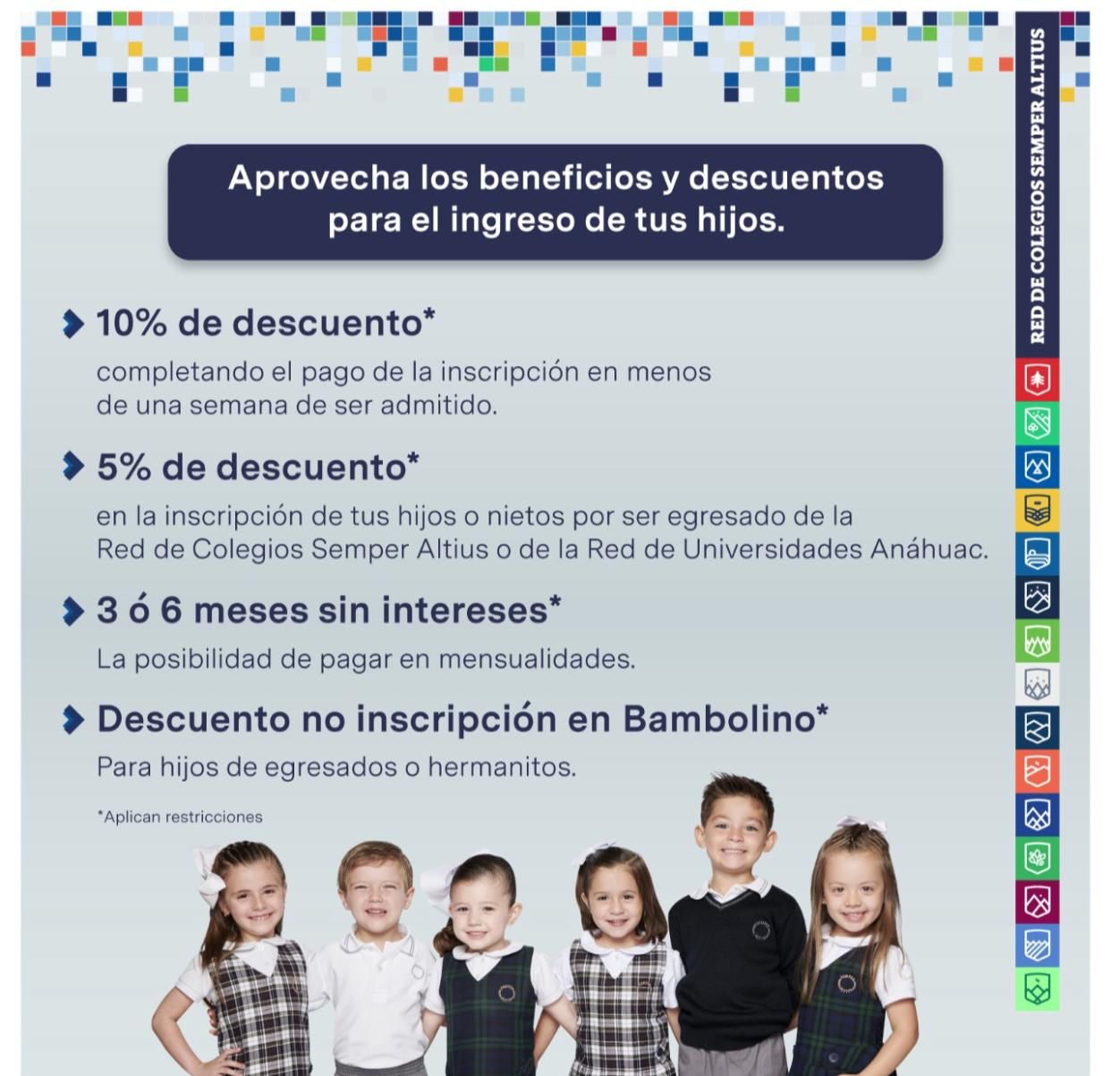 Infografia: Descuentos inscripción a Colegio Cumbres Aguascalientes